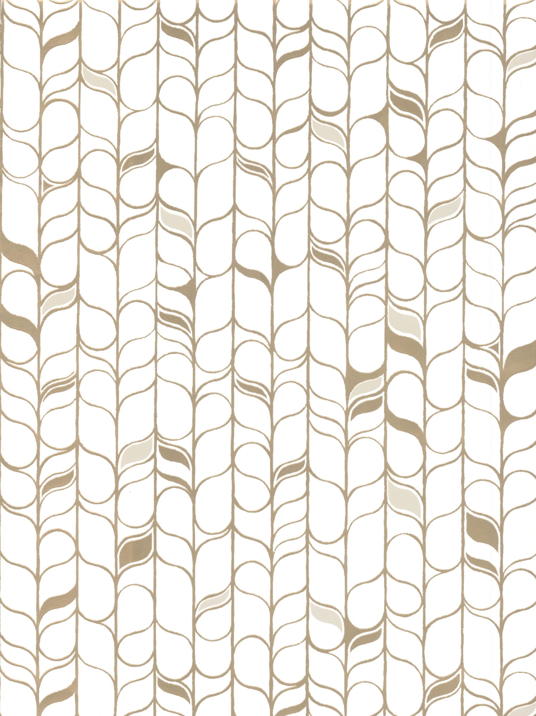 Perfect Petals White & Gold Wallpaper large image 