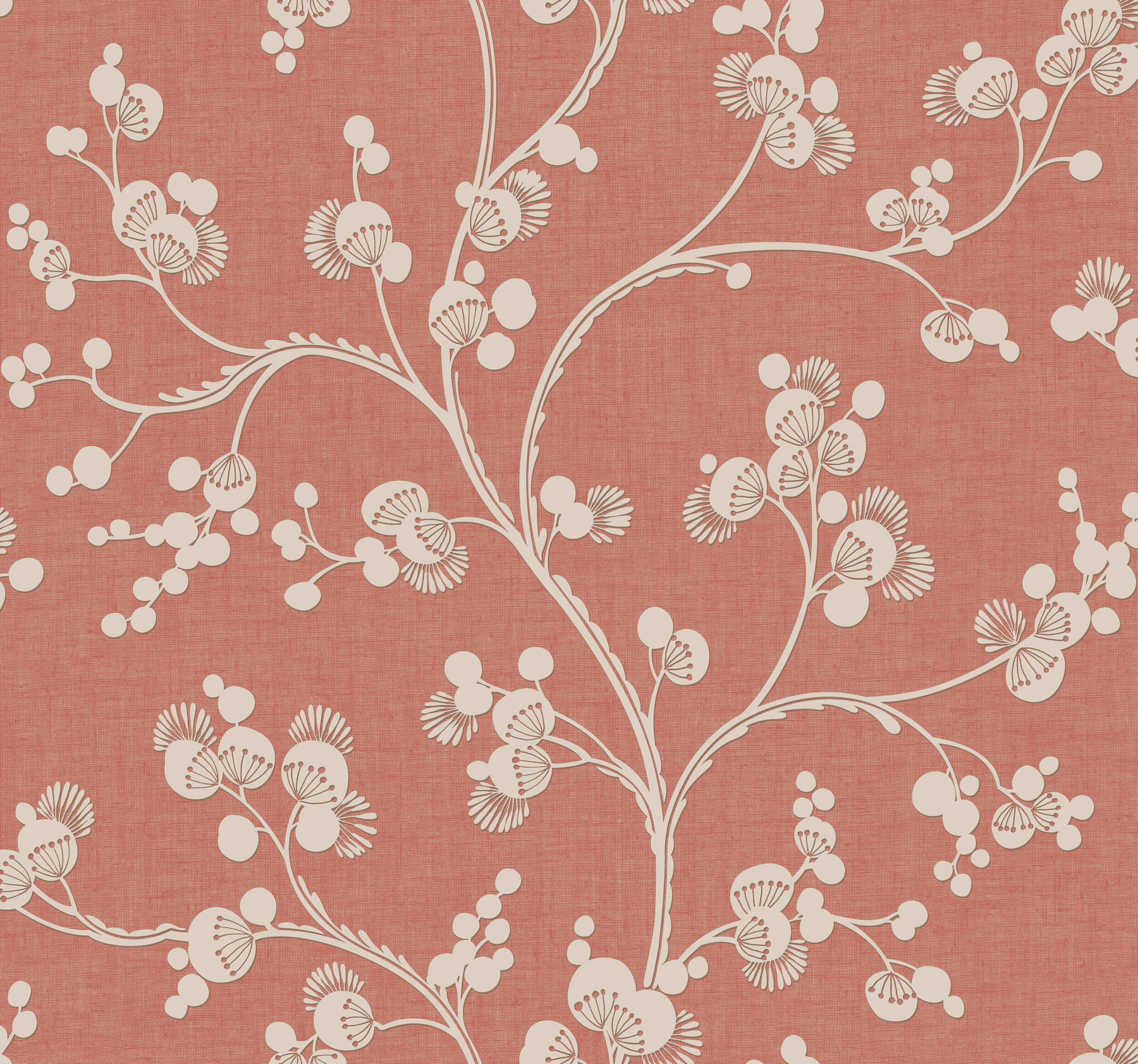 Dahlia Trail Burnt Orange Wallpaper, by York Wall, 27' length x 2'3" width x 0.02" depth View 1