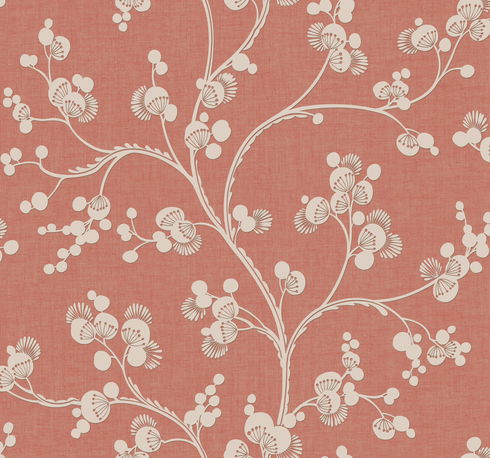 Dahlia Trail Burnt Orange Wallpaper
