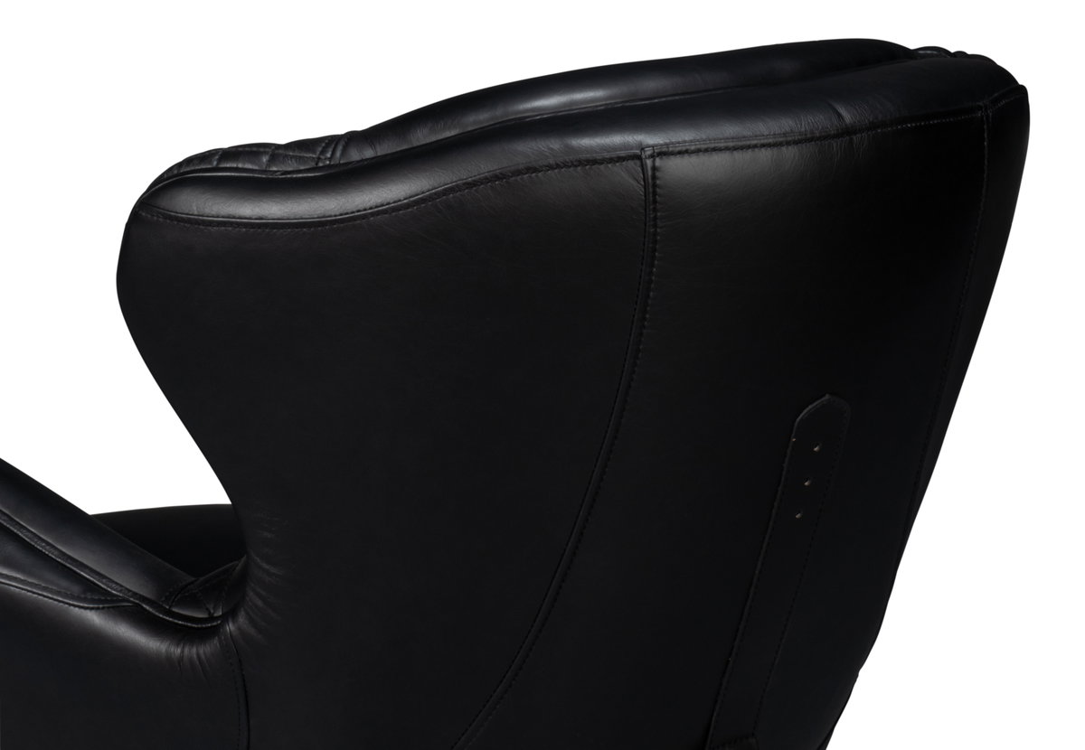Hera Arm Chair  Onyx Black, by Sarreid, 2'10" length x 2'7" width x 2'10" height View 3