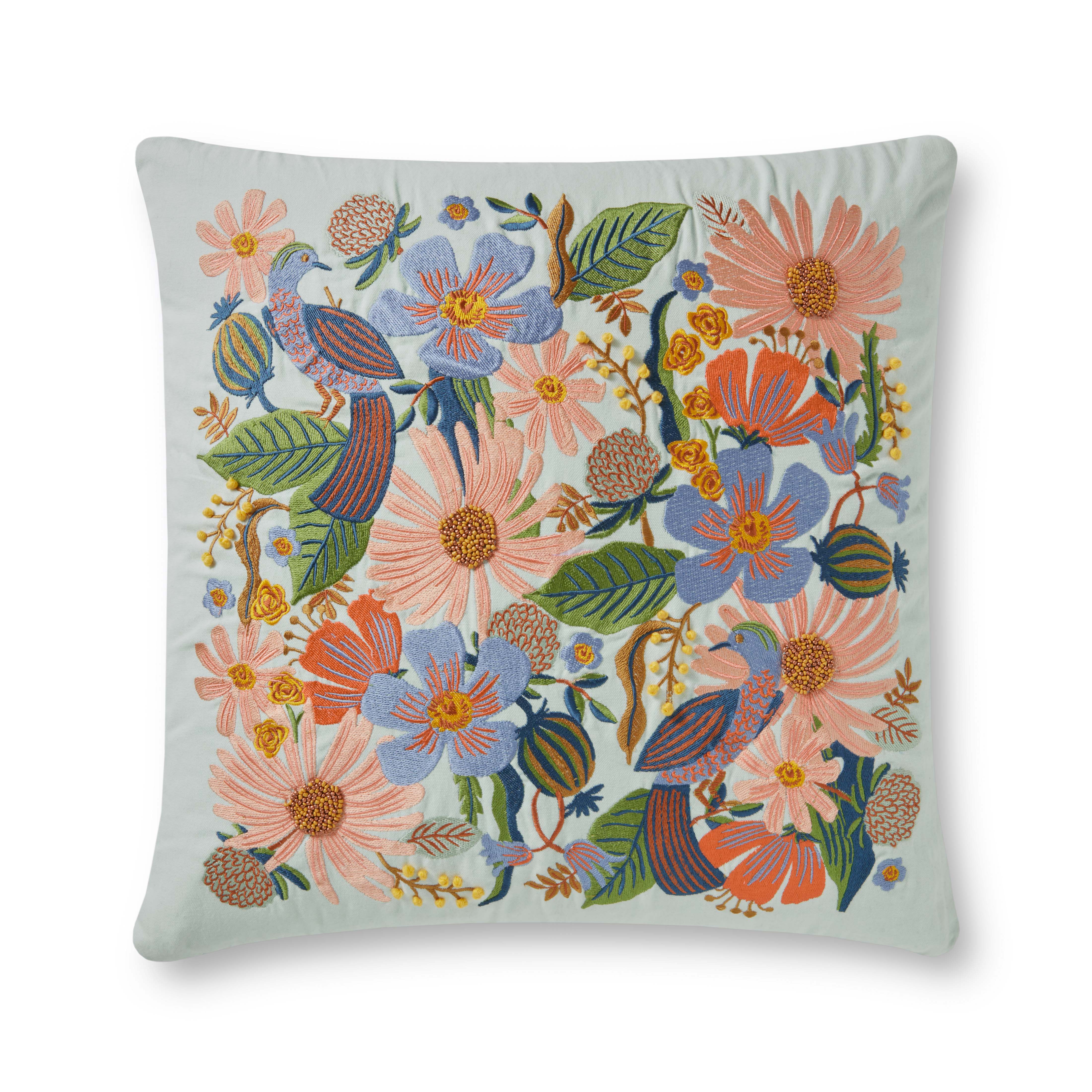 Rifle Paper Co. x Loloi Pillows Pillow, Decorative Pillow, 22" length x 22" width
