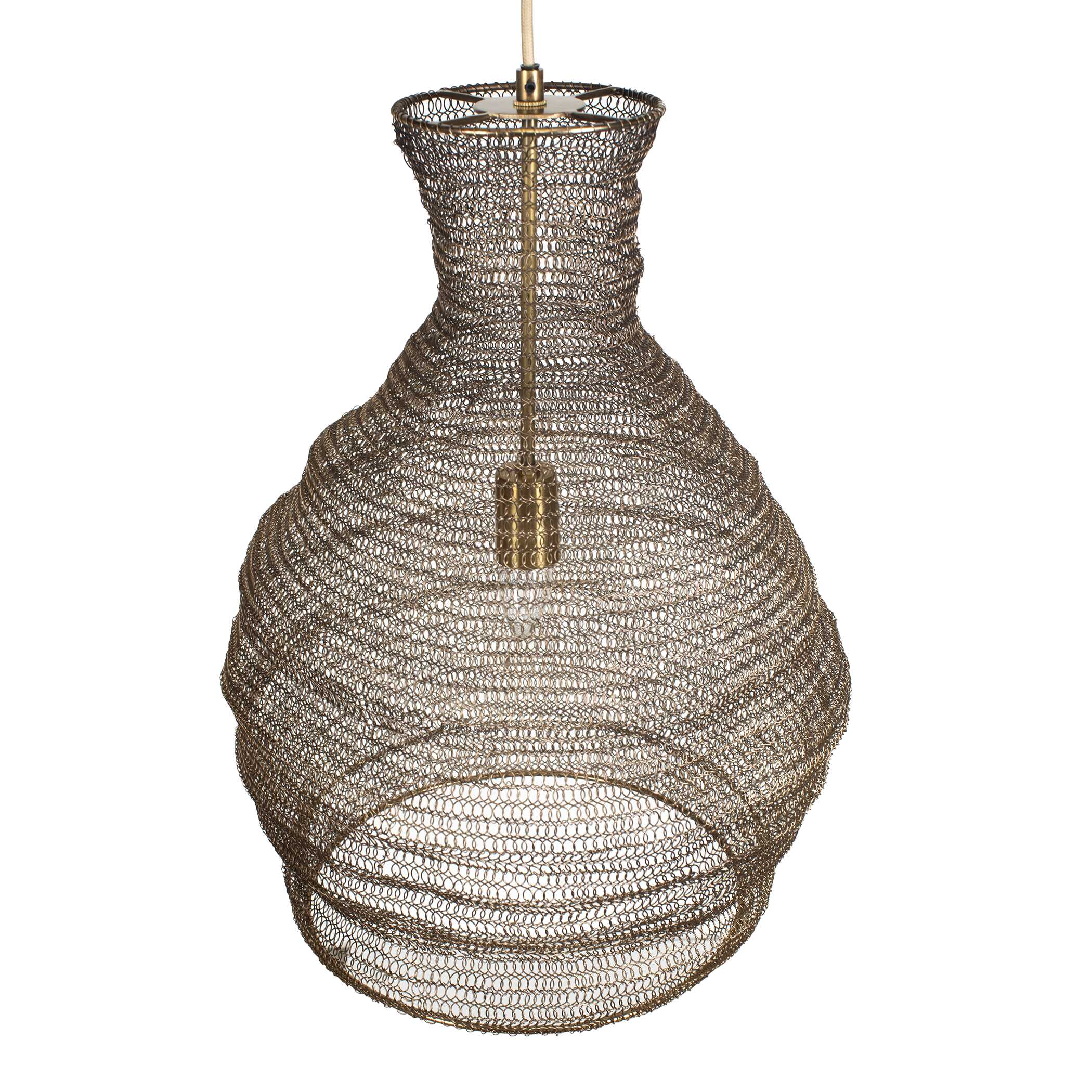 Murmur Woven Brass 1 Light Pendant, Ceiling Light by Uttermost, 15" width x 21.6" height x 15" diameter x 15" depth View 6