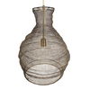 Murmur Woven Brass 1 Light Pendant, Ceiling Light by Uttermost, 15" width x 21.6" height x 15" diameter x 15" depth thumbnail 6