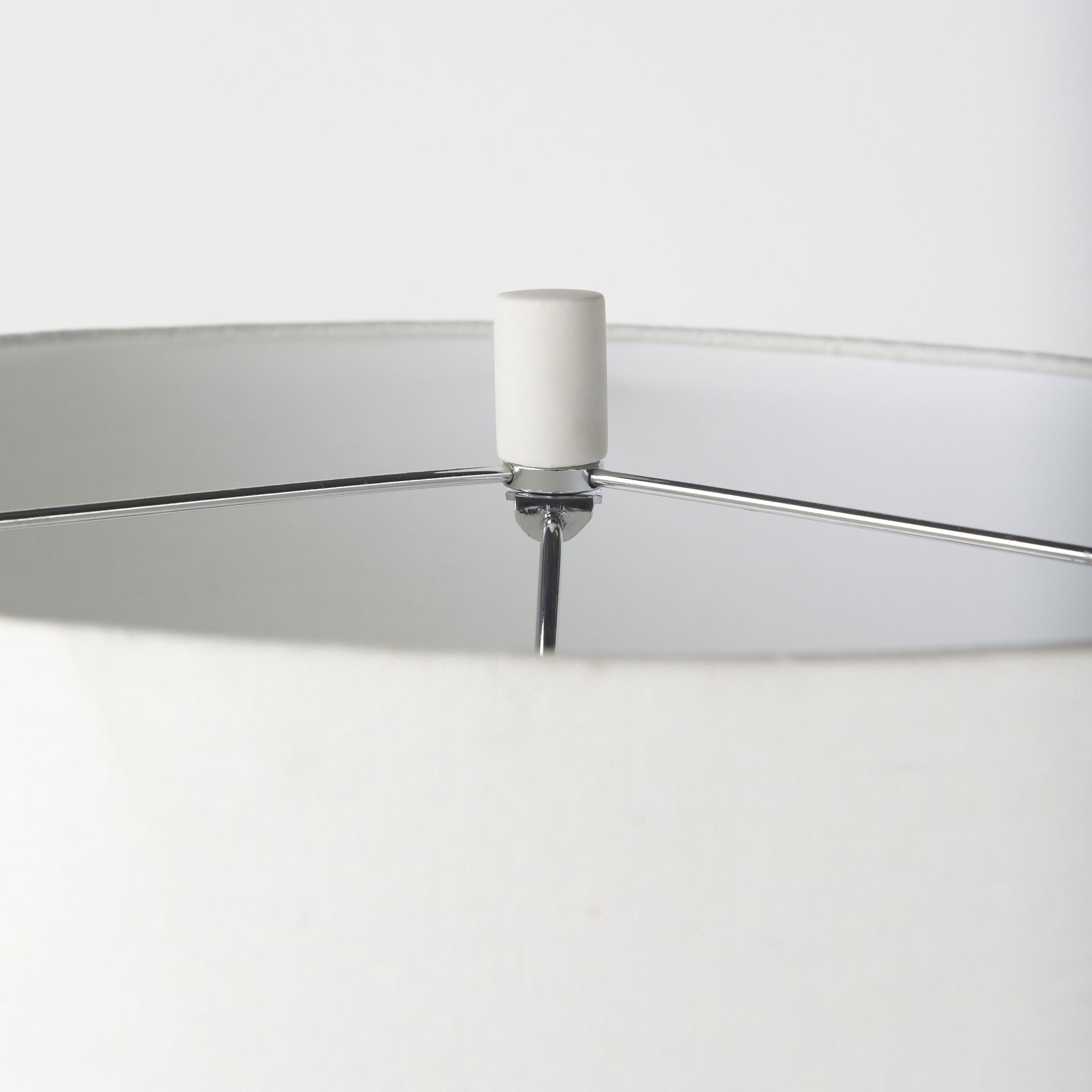 Melanie  White Shade with White Base Table Lamp, by Mercana, 17" length x 17" width x 30.5" height View 4