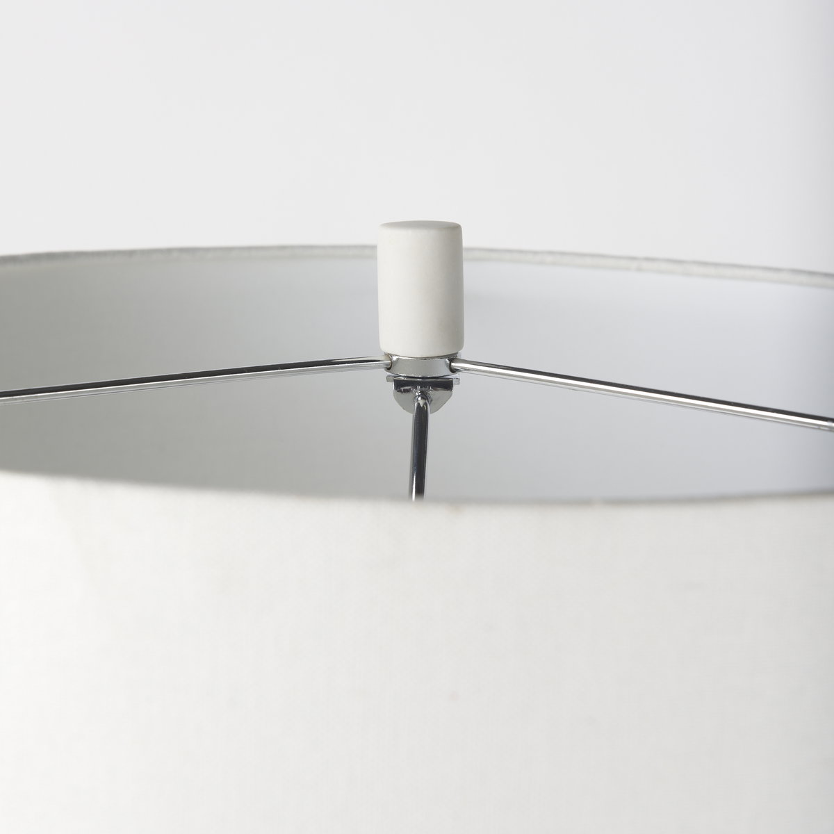 Melanie  White Shade with White Base Table Lamp, by Mercana, 17" length x 17" width x 30.5" height View 4