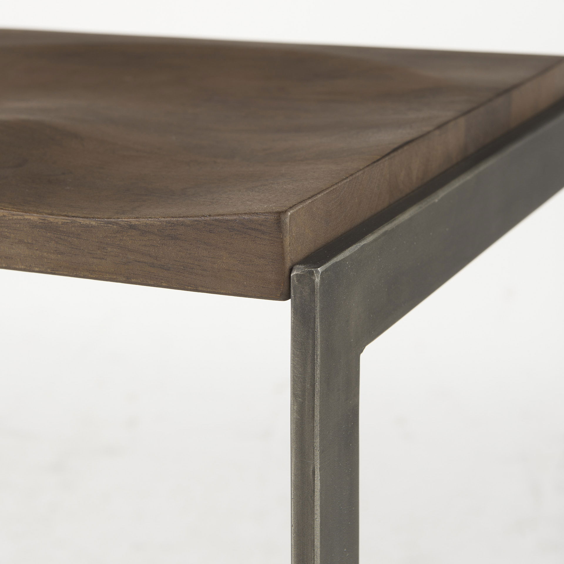 Kiran 17L x 17W x 30H Medium Brown Wood with Antique Nickel Finished Metal Frame Bar Stool, Counter & Bar Stool by Mercana, 17" length x 17" width x 30" height View 7