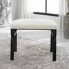 Diverge White Shearling Small Bench, Benche by Uttermost, 22.75" width x 18.75" height x 15.12" depth thumbnail 4
