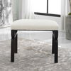 Diverge White Shearling Small Bench, Furniture by Uttermost, 22.75" width x 18.75" height x 15.12" depth thumbnail 4