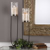 Durga Iron Work Candleholders Set/2, Candles & Candle Holder by Uttermost, 7.25" width x 30.5" height x 7.25" depth thumbnail 2