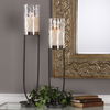Durga Iron Work Candleholders Set/2, Decorative by Uttermost, 7.25" width x 30.5" height x 7.25" depth thumbnail 2