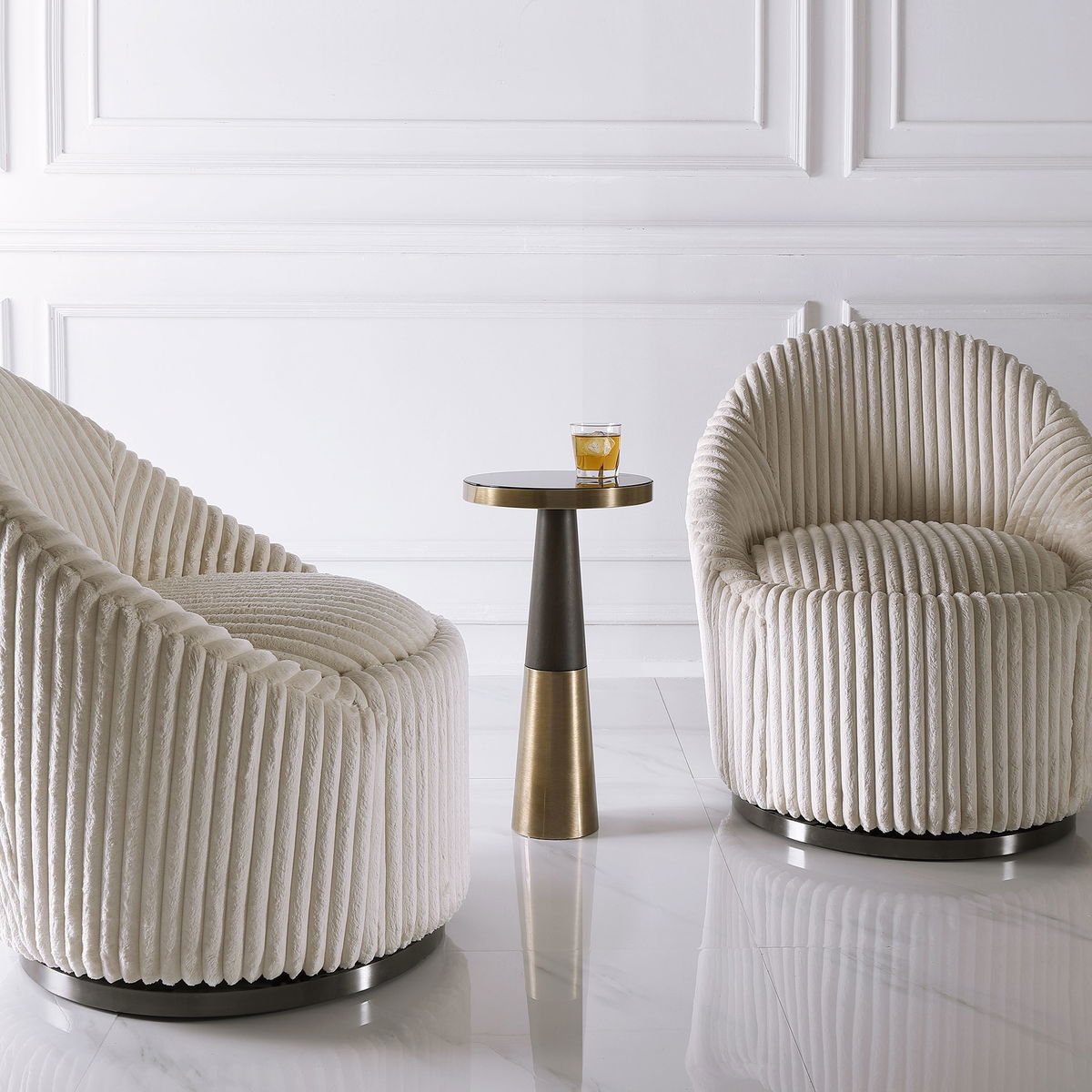 Fortier Black Accent Table, Side & End Table by Uttermost, 12" width x 22" height x 12" depth View 2