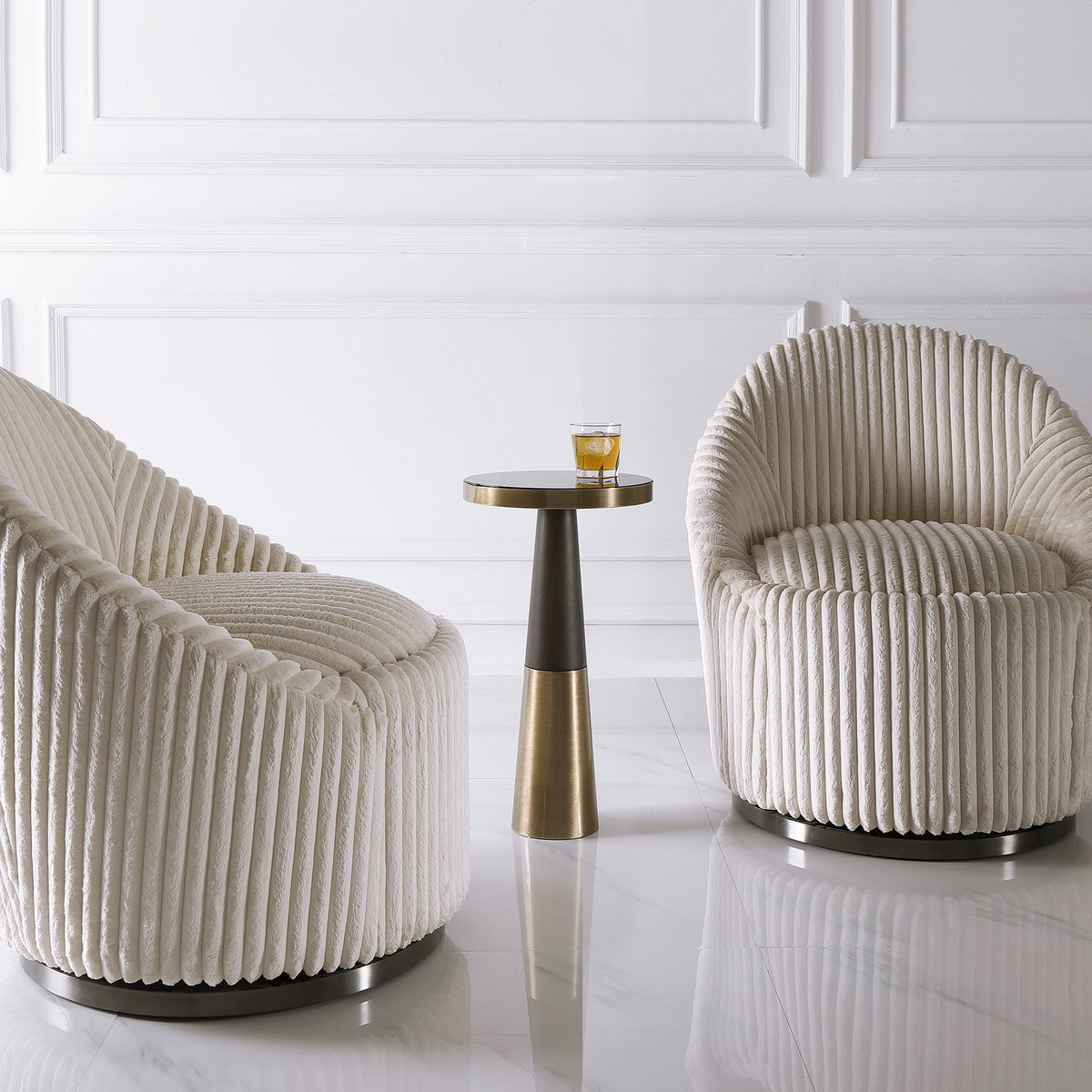 Fortier Black Accent Table, Side & End Table by Uttermost, 12" width x 22" height x 12" depth View 2