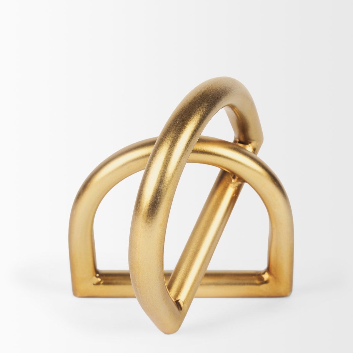 Locke Small Matte Gold Metal Decorative Object, by Mercana, 5.12" length x 4.72" width x 5.31" height View 5