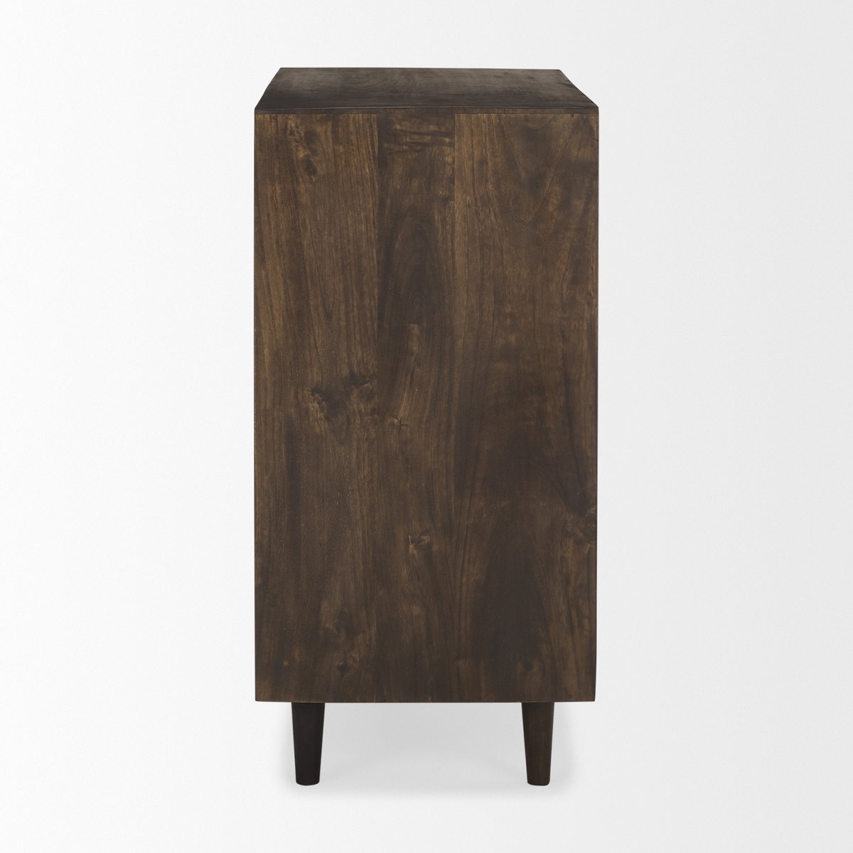 Tucker Dark Brown Wood with Carved Arch Pattern 2 Door Cabinet, Cabinets & Chest by Mercana, 36" length x 15" width x 30" height View 4
