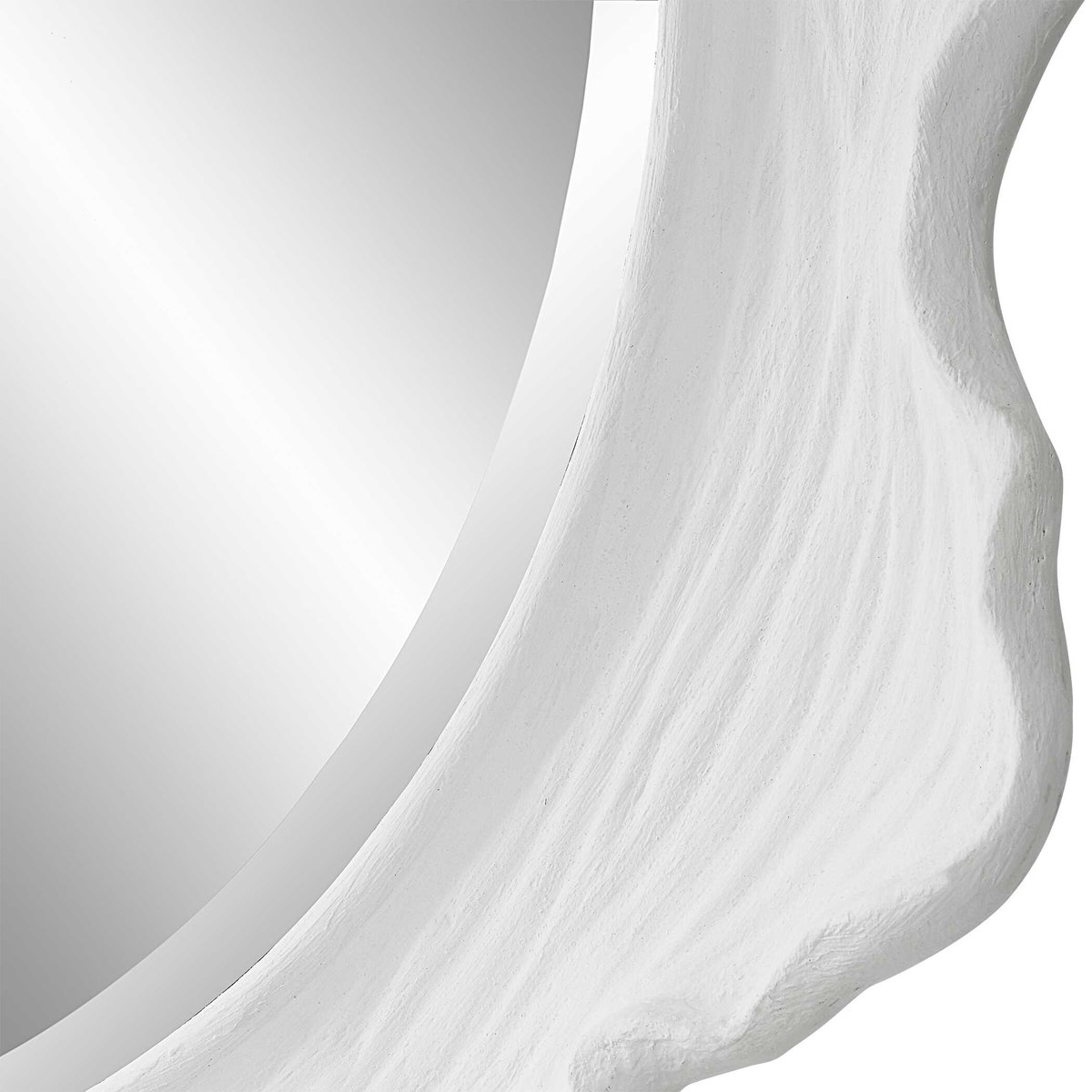 Sea Coral White Round Mirror, by Uttermost, 34.25" width x 34.25" height x 2.75" depth View 6