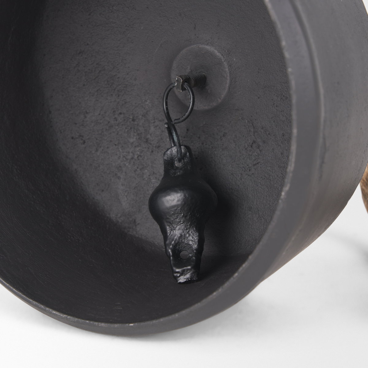 Quincy Large Matte Black Metal Decorative Bell Object, Decorative Object by Mercana, 7" length x 7" width x 7.75" height View 11