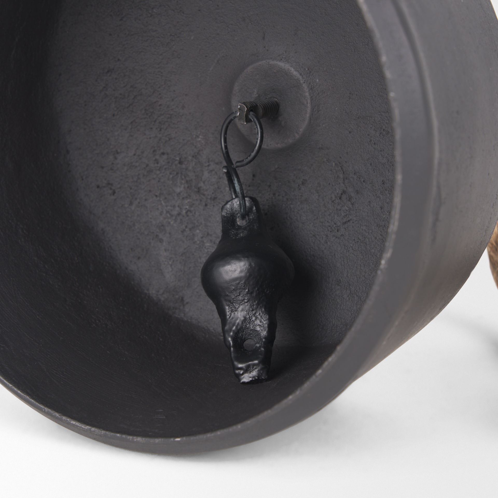 Quincy Large Matte Black Metal Decorative Bell Object large image 