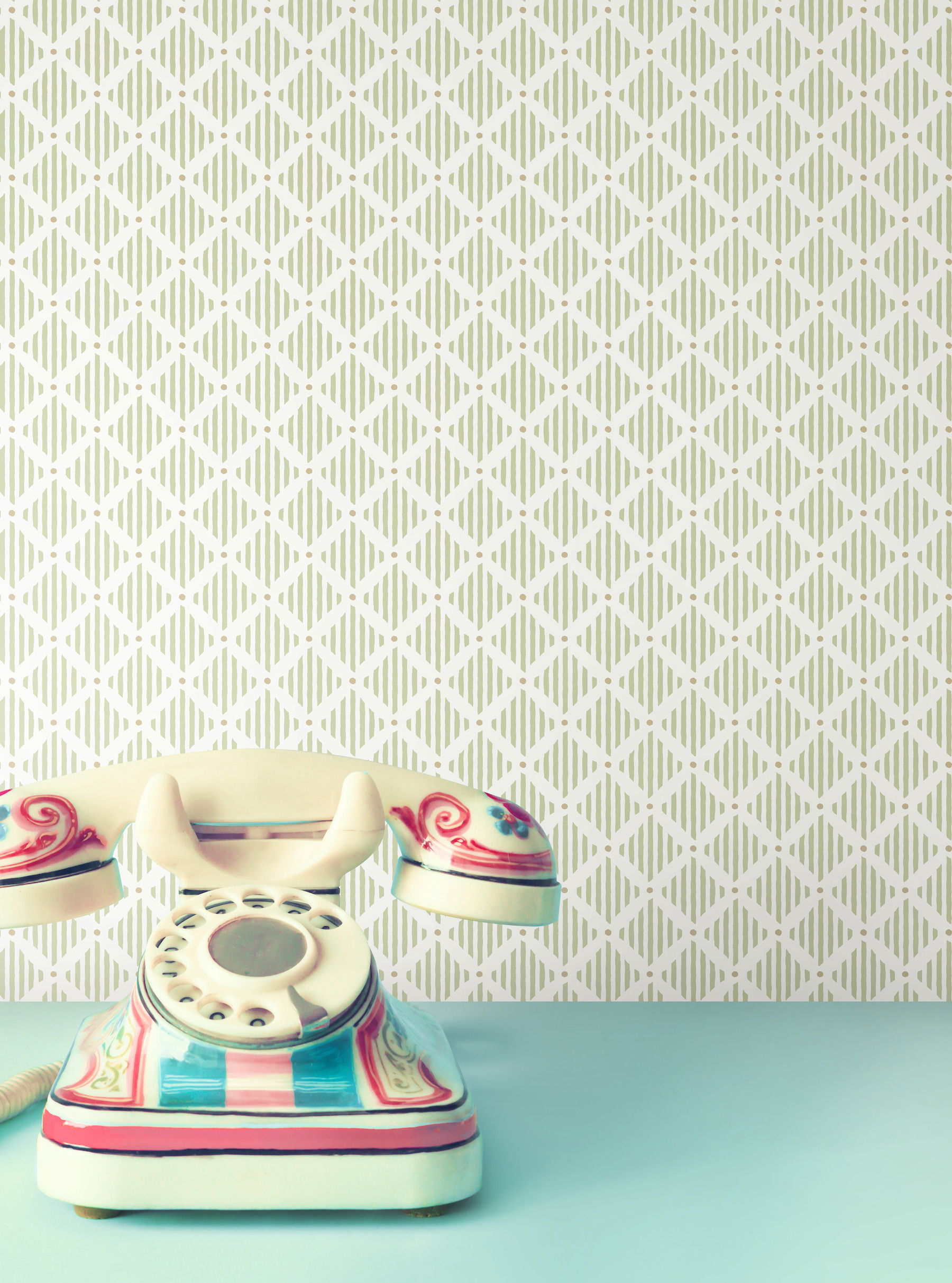 Diamond Gate Green Wallpaper, by York Wall, 27' length x 2'3" width x 0.02" depth View 2