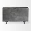 Harvey  Black Metal and Wood Rectangular Table Clock, by Mercana, 12.99" length x 4.53" width x 8.07" height thumbnail 8
