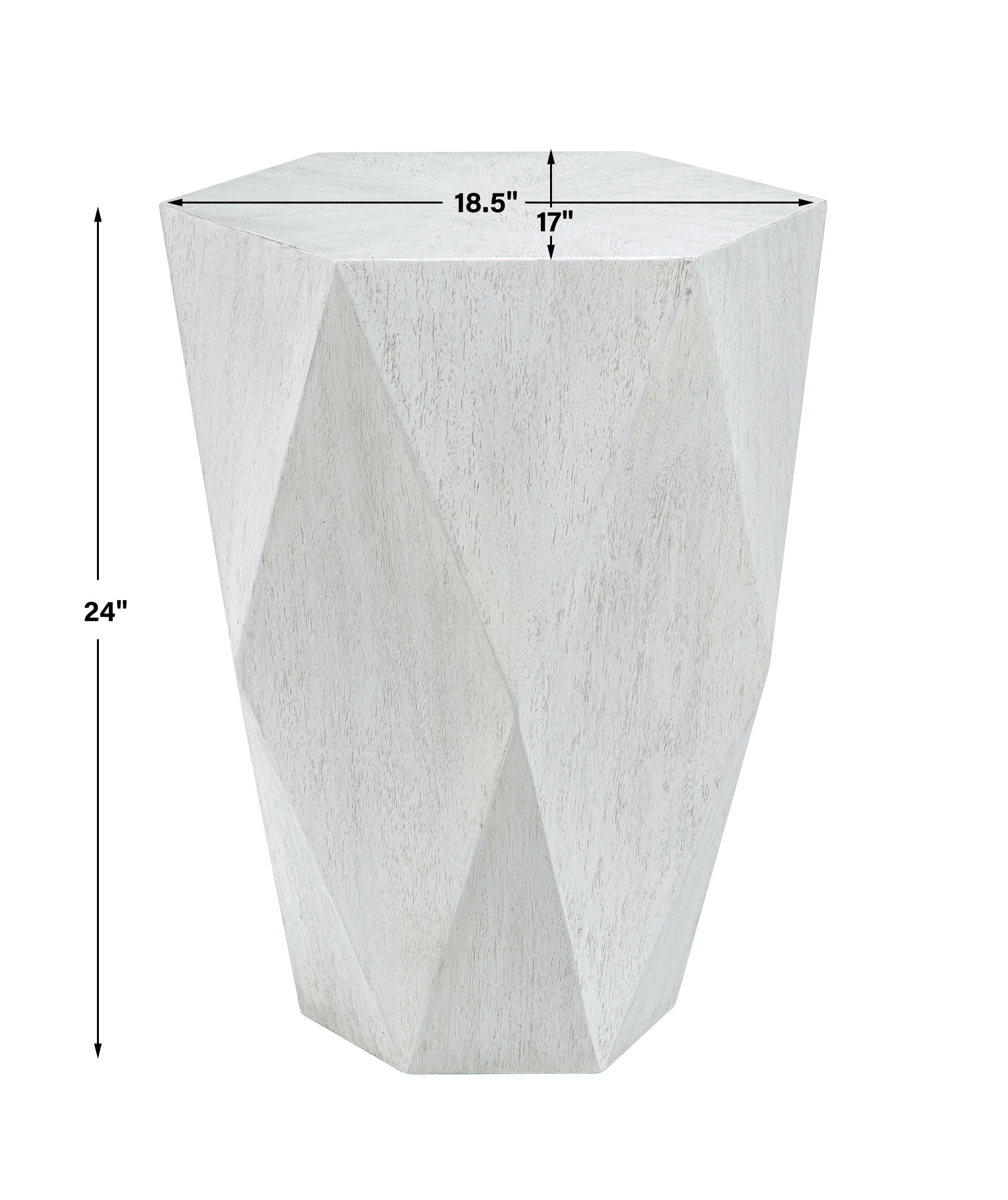 Volker White Side Table, Furniture by Uttermost, 18.5" width x 24" height x 17" depth View 3