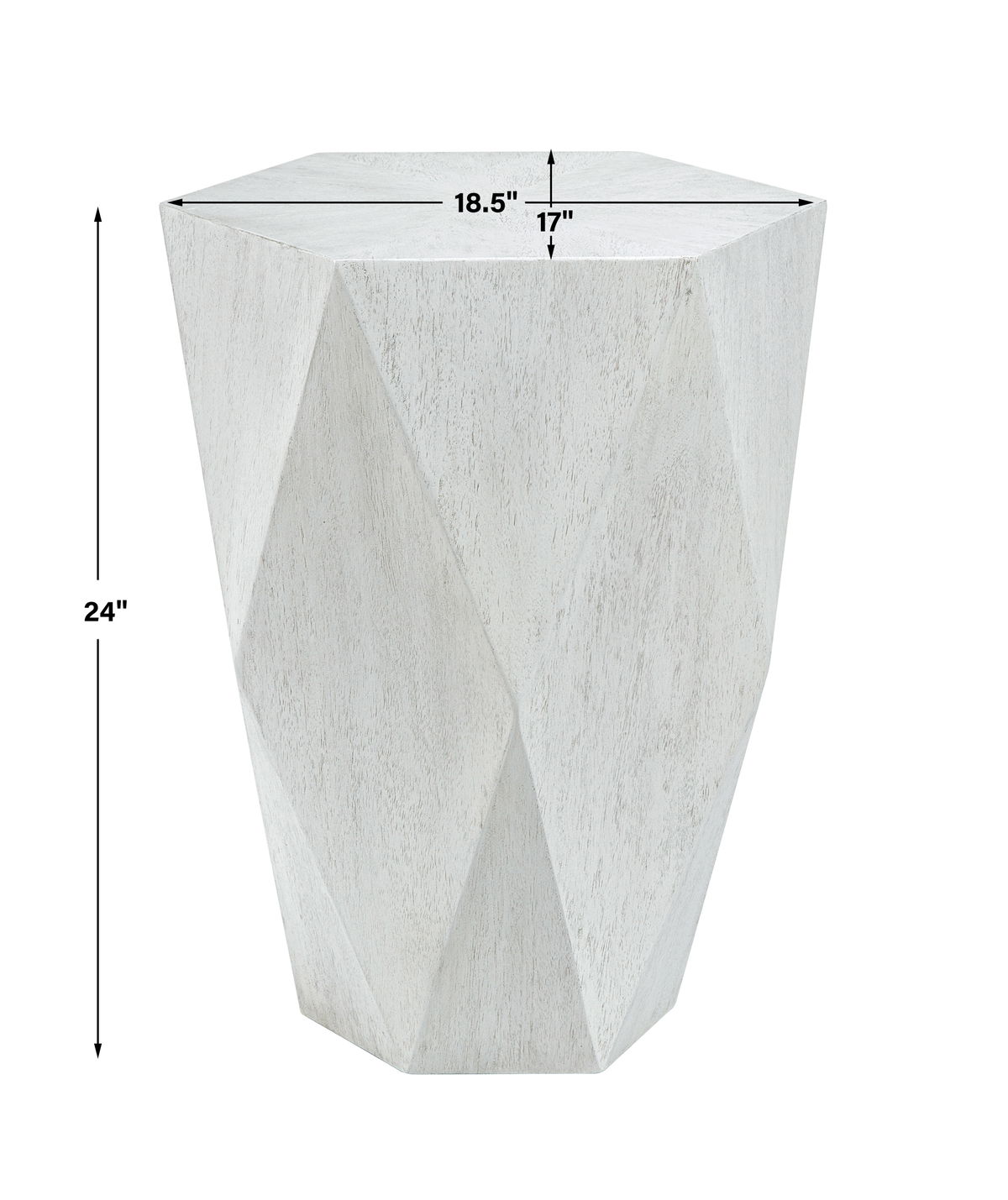 Volker White Side Table, Side & End Table by Uttermost, 18.5" width x 24" height x 17" depth View 3