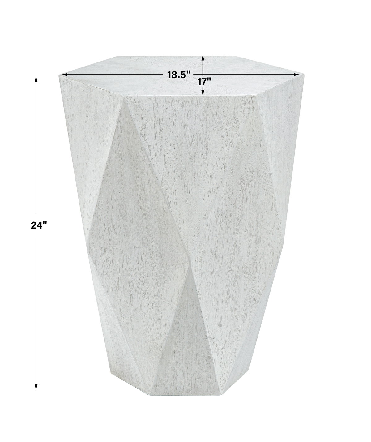 Volker White Side Table, Side & End Table by Uttermost, 18.5" width x 24" height x 17" depth View 3