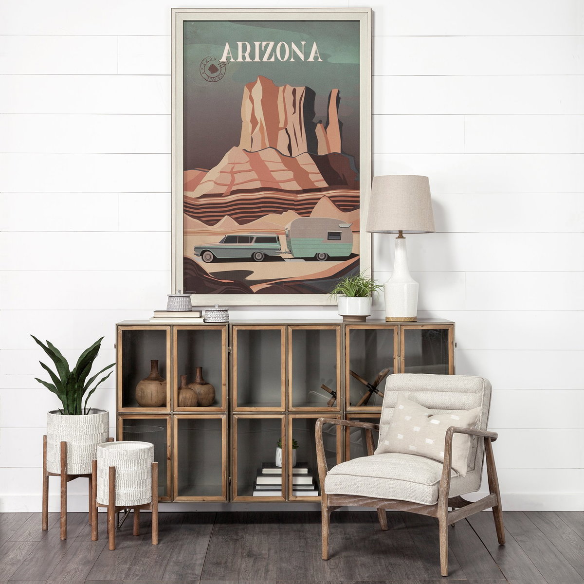 Rebecca (28.5'H) White Crackled Ceramic Base Wood Accent Table Lamp, by Mercana, 14" length x 11" width x 28.5" height View 4