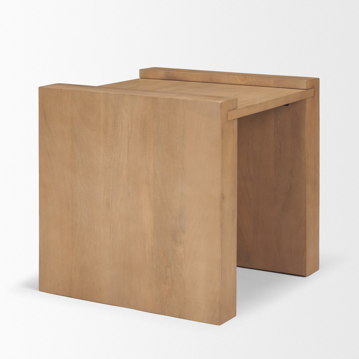 Wesson Light Brown Wood Accent Table, Side & End Table by Mercana, 23" length x 22" width x 22" height View 6