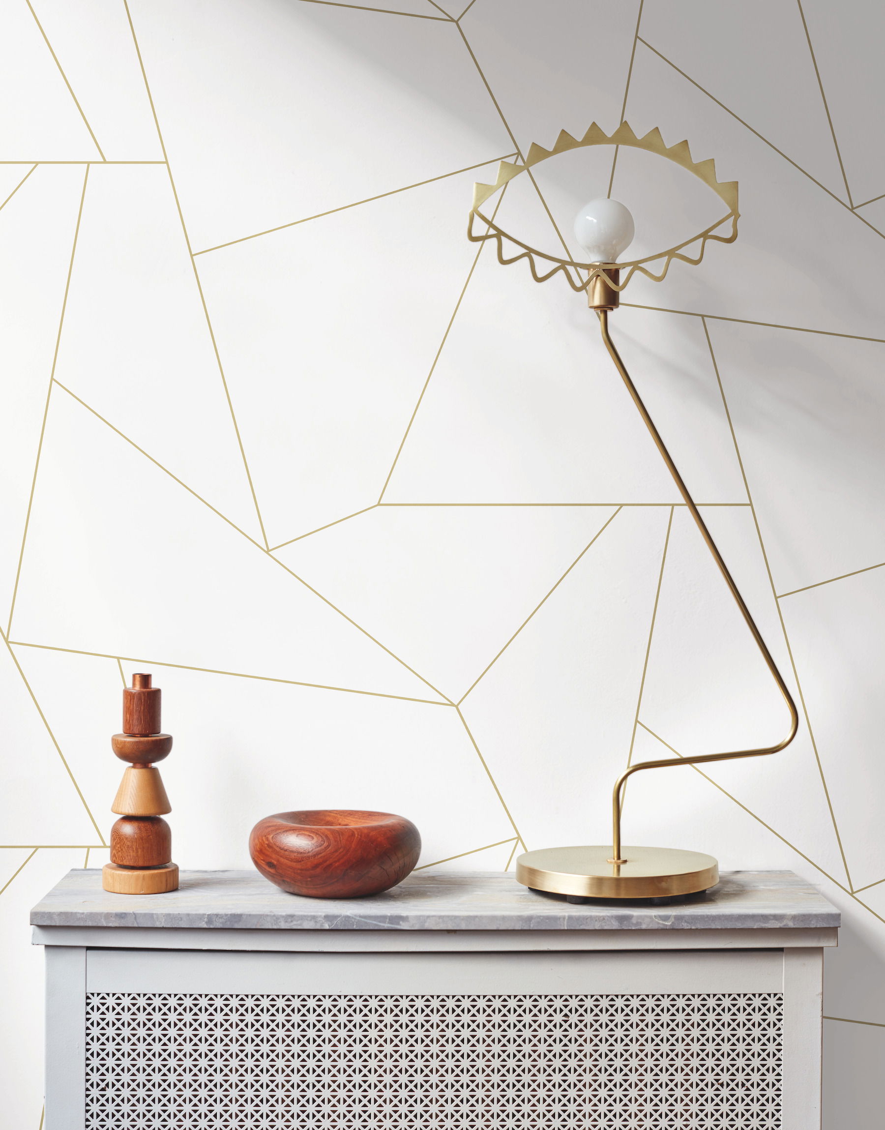Fractured Prism  Gold Metallic Peel & Stick Wallpaper large image 