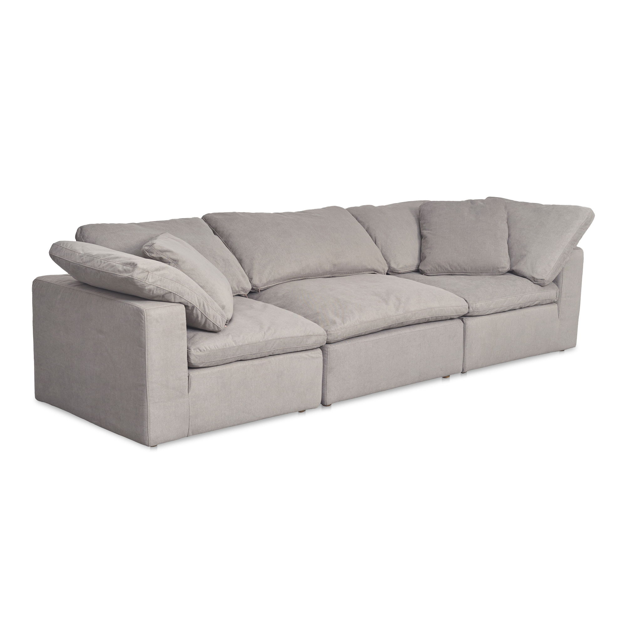 Terra Modular Sofa Light Grey, Sectional Sofa by Moe's Home, 114" width x 32" height x 38" depth View 2