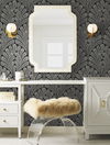 Shell Damask Black Wallpaper, by York Wall, 33' length x 1'8.5" width x 0.02" depth thumbnail 5