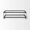 Trey 56'L x 32'W x 17'H Black Metal with Glass Coffee Table, by Mercana, 56" length x 32" width x 17" height thumbnail 4
