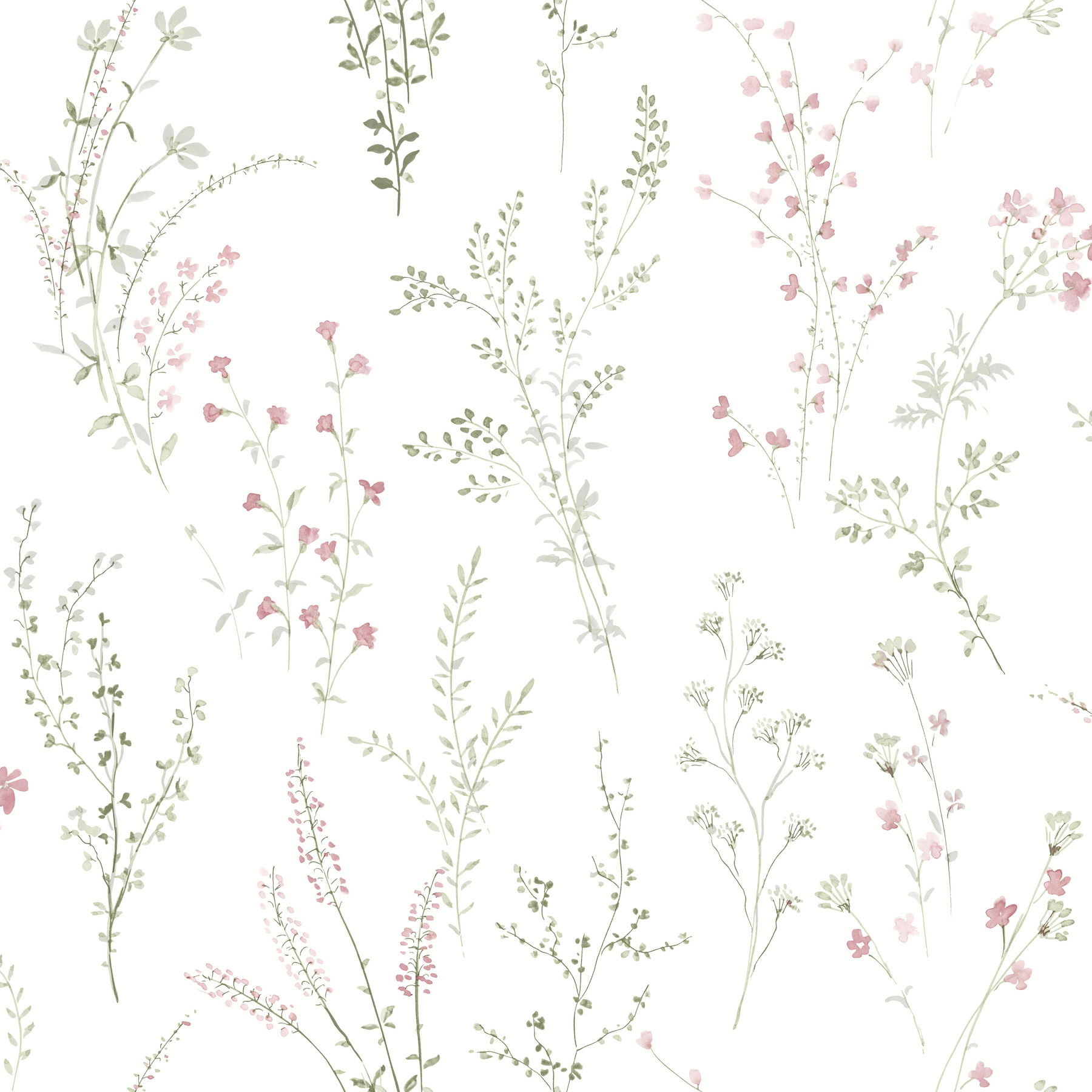 Wildflower Sprigs Multicolor Peel & Stick Wallpaper large image 