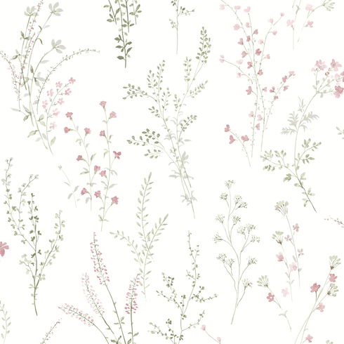Wildflower Sprigs Multicolor Peel & Stick Wallpaper