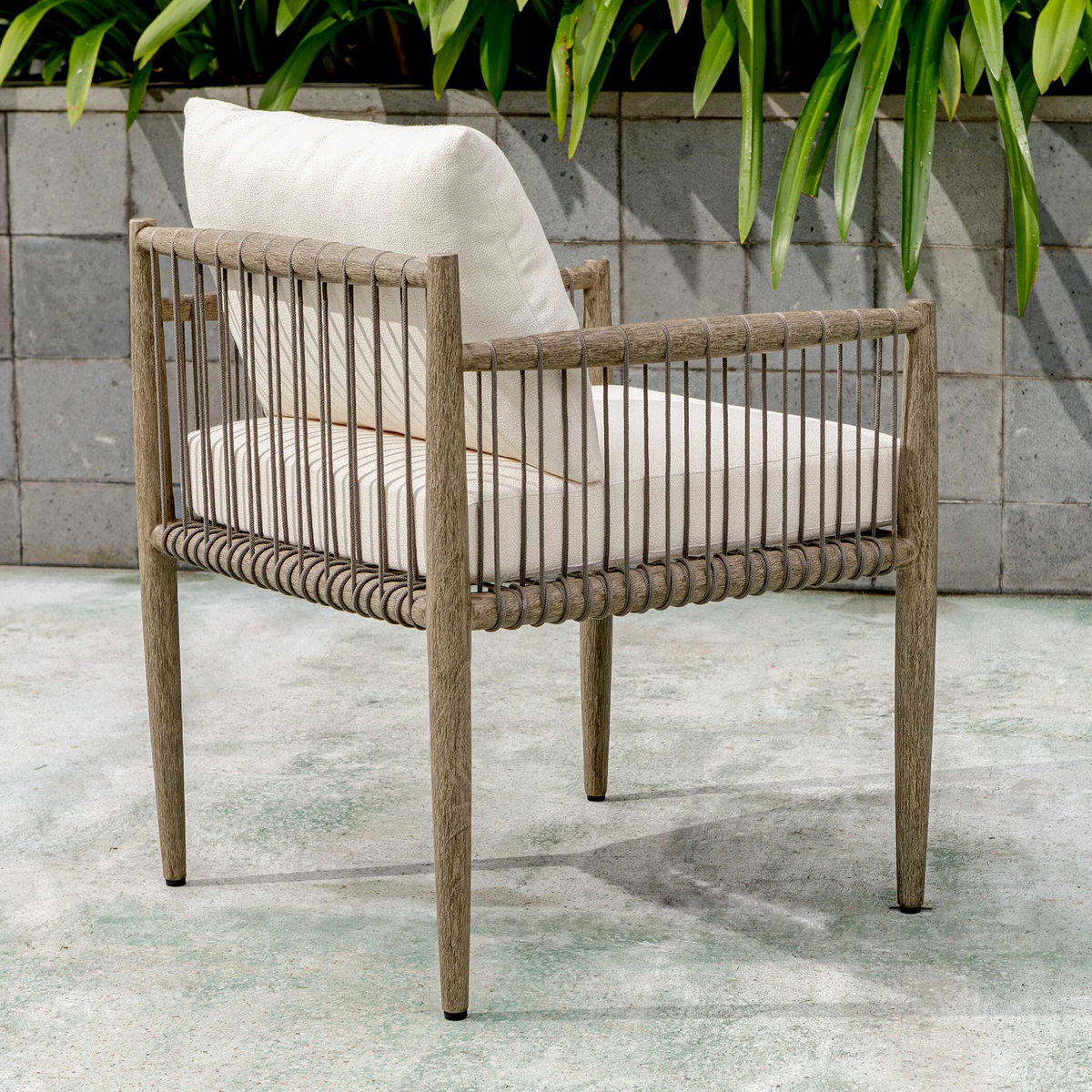 Borneo White Outdoor Dining Chair, Furniture by Uttermost, 24.3" width x 28.2" height x 24.5" depth View 6