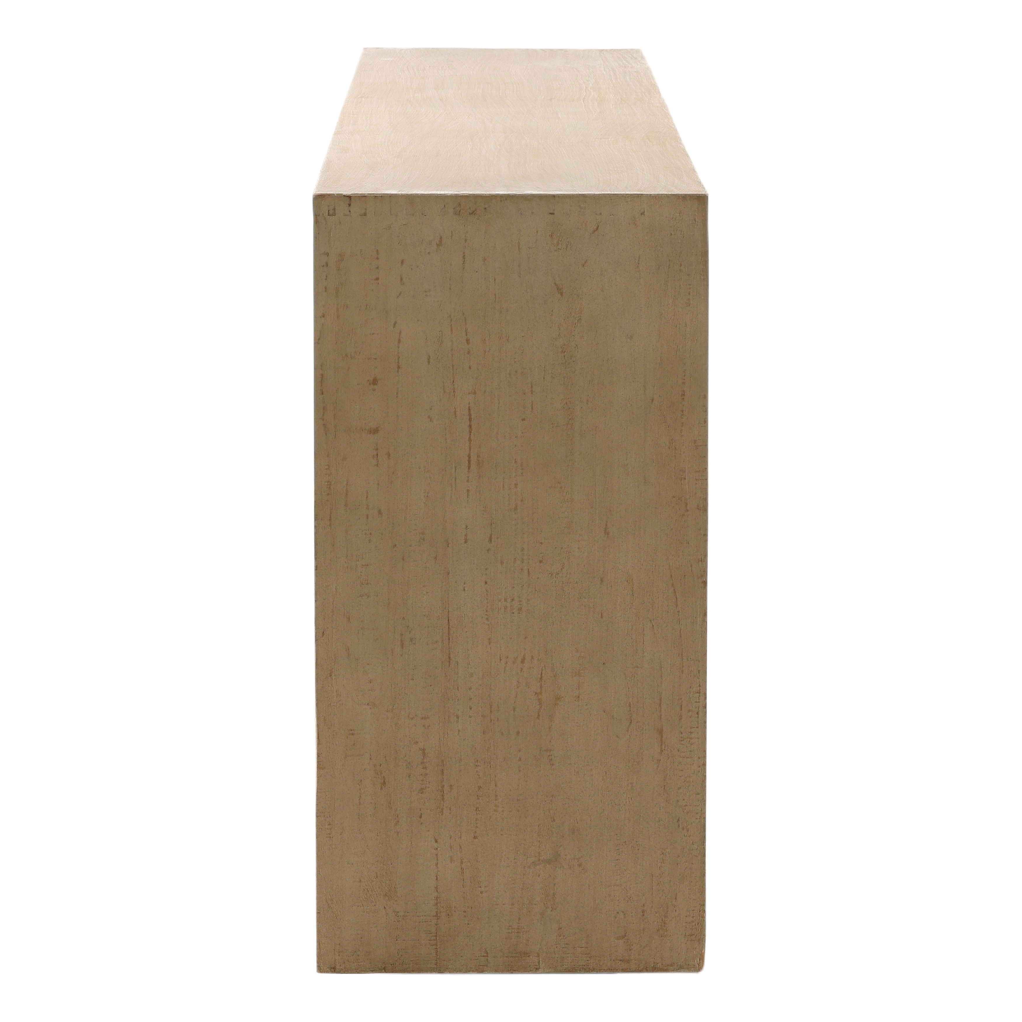 Sonya Sideboard Light Warm Wash 108', Sideboards & Buffet by Dovetail, 108" width x 36.25" height x 18" depth View 3