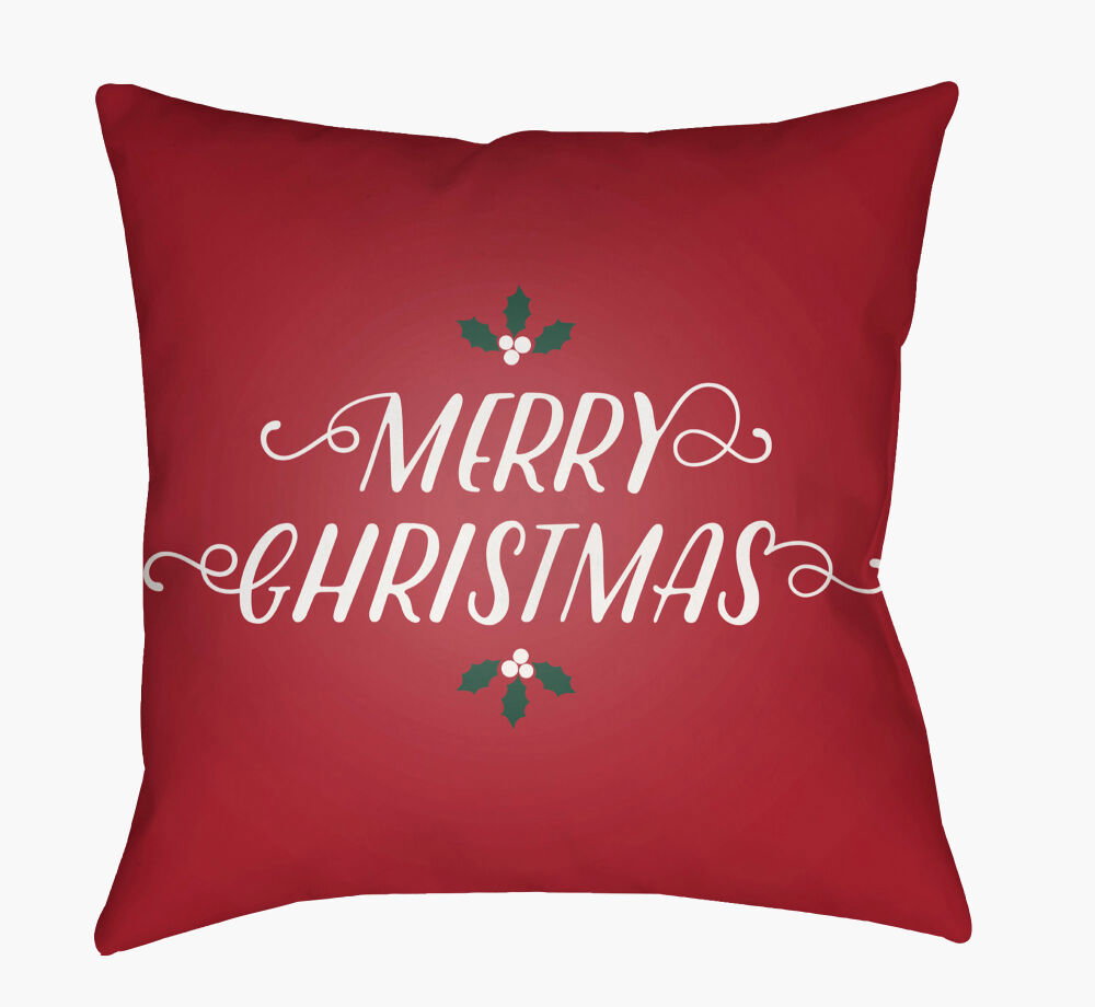 Merry Christmas I Accent Pillow, Decorative Pillow by Surya, 18" length x 18" width