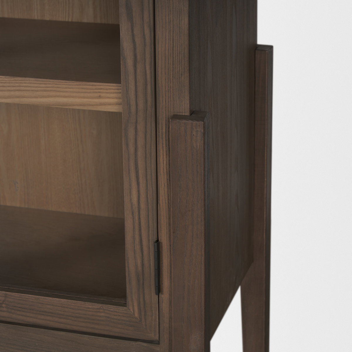 Teva Two Toned Dark with Light Wood Arched Curio Cabinet, Cabinets & Sideboard by Mercana, 39" length x 19" width x 84" height View 11