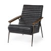 Grosjean Black Leather Wrap Metal Frame Accent Chair thumbnail 0