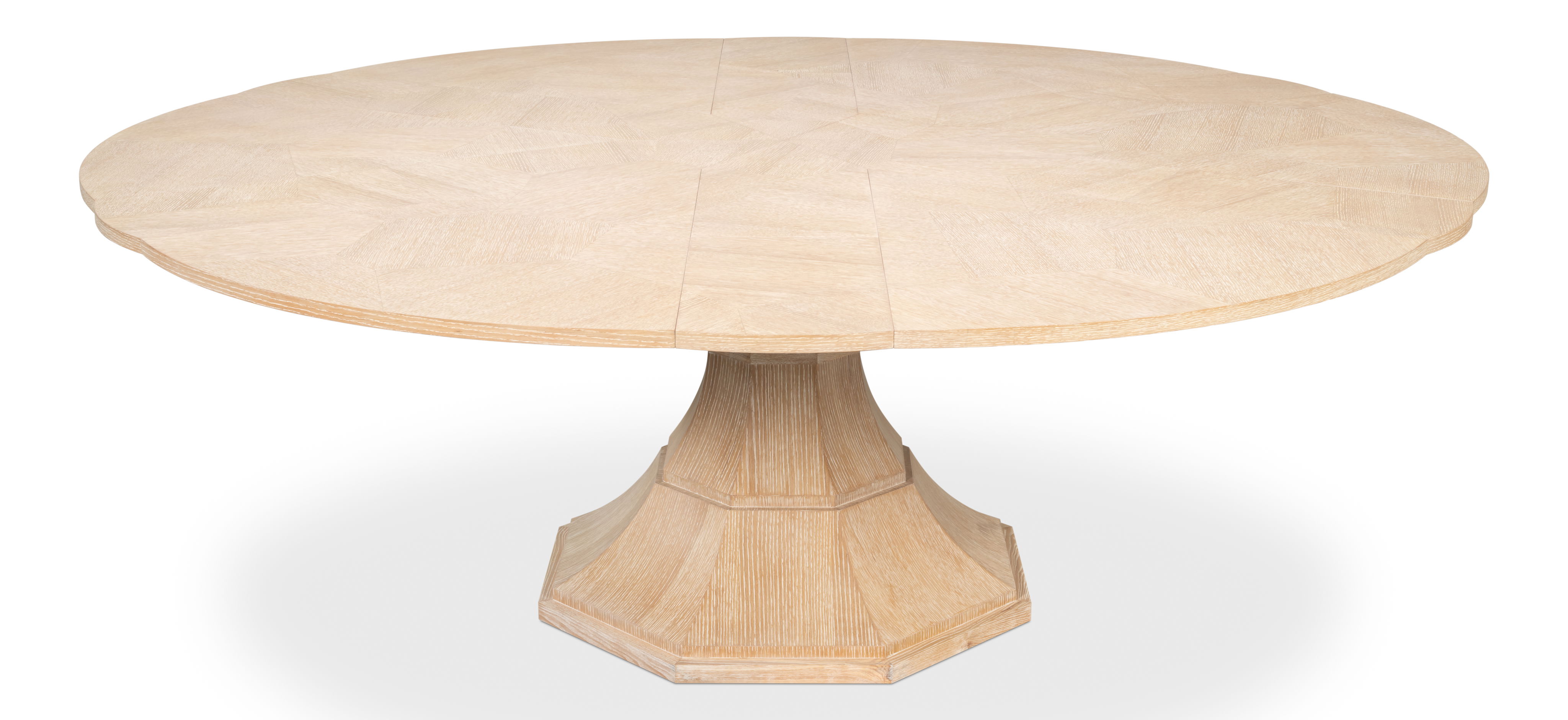 Giselle Jupe Table,Med,Bleached Oak, Dining Table by Sarreid, 55" length x 55" width x 30" height View 10