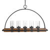 Atwood 5 Light Rustic Linear Chandelier, Ceiling Light by Uttermost, 51" width x 30.75" height x 7.75" depth thumbnail 4