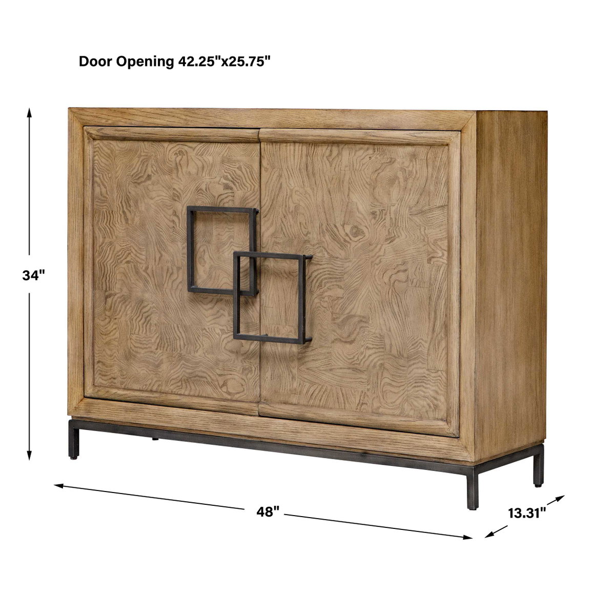 Paltrow Burl 2 Door Cabinet, Furniture by Uttermost, 48" width x 34" height x 13.31" depth View 3