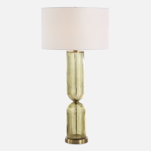 Mirah Olive Glass Table Lamp