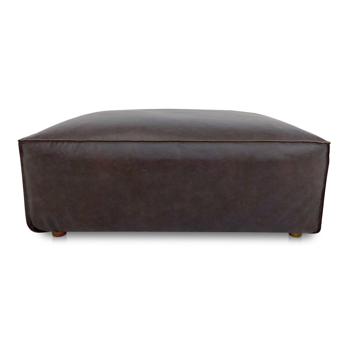 Form Ottoman Espresso Brown Leather, by Moe's Home, 31" width x 16.5" height x 40.5" depth View 1