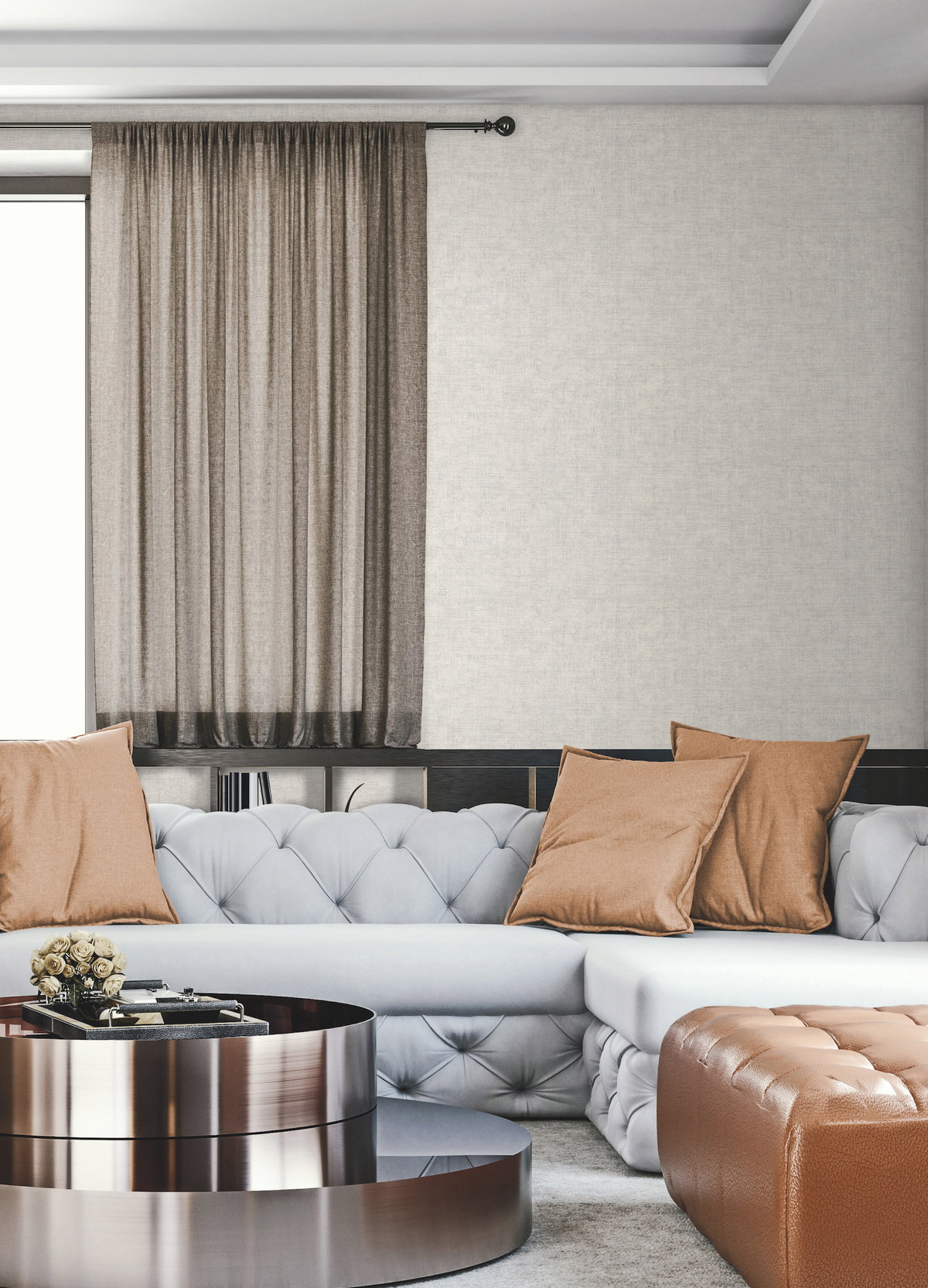 Gunny Sack Texture White Wallpaper, by York Wall, 33' length x 1'8.5" width x 0.02" depth View 2