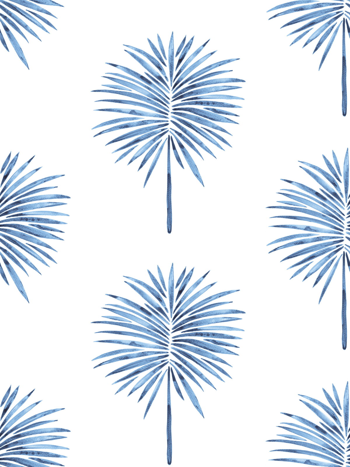 Blue Cat Coquillette Fun Fronds, Wallpaper by York Wall, 18'10.8" length x 1'6" width x 0.02" depth