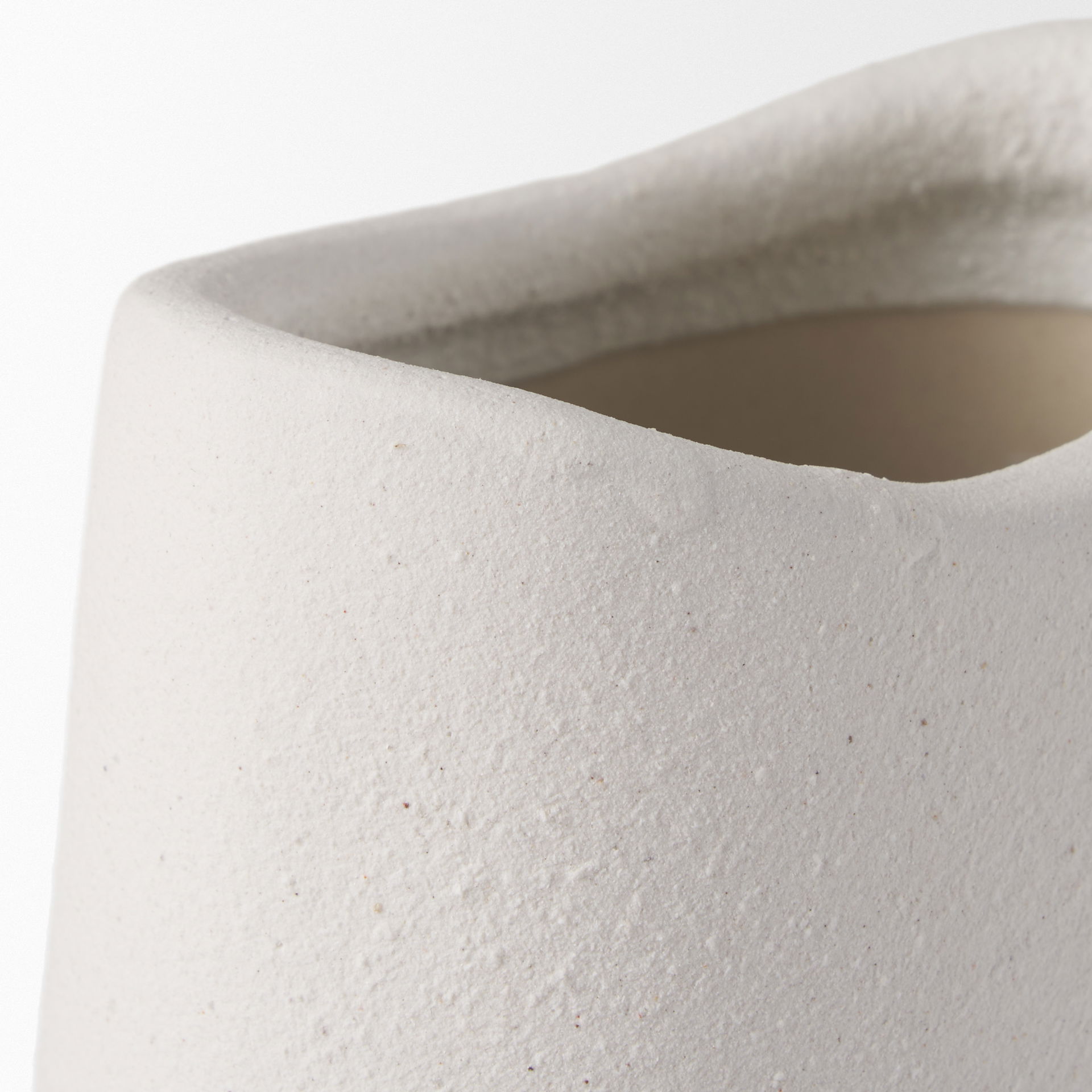 Darian Tall Textured Matte White Ceramic Vase large image 