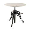 Emslie 30' Round Dining Table | Modern | White Marble & Black Metal | Seats 2, by Mercana, 30" length x 30" width x 31" height thumbnail 1