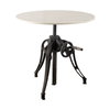 Emslie 30' Round Dining Table | Modern | White Marble & Black Metal | Seats 2, by Mercana, 30" length x 30" width x 31" height thumbnail 1