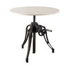 Emslie III 30' Round White Marble Top Black Metal Base Dining Table, by Mercana, 30" length x 30" width x 31" height thumbnail 1